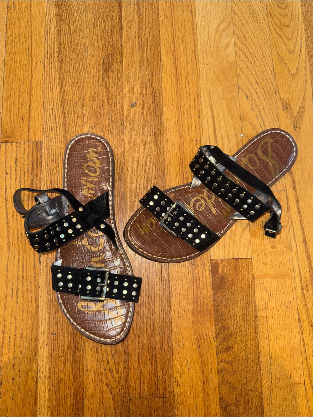 Sam Edelman Black Studded Women’s Sandals Size 10
